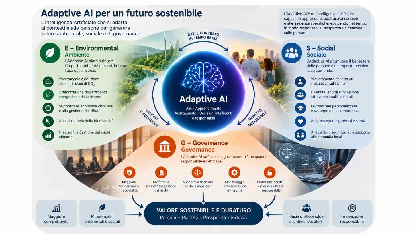 Adatpive AI e ESG: perché l'intelligenza artificiale si deve adattare alle aziende