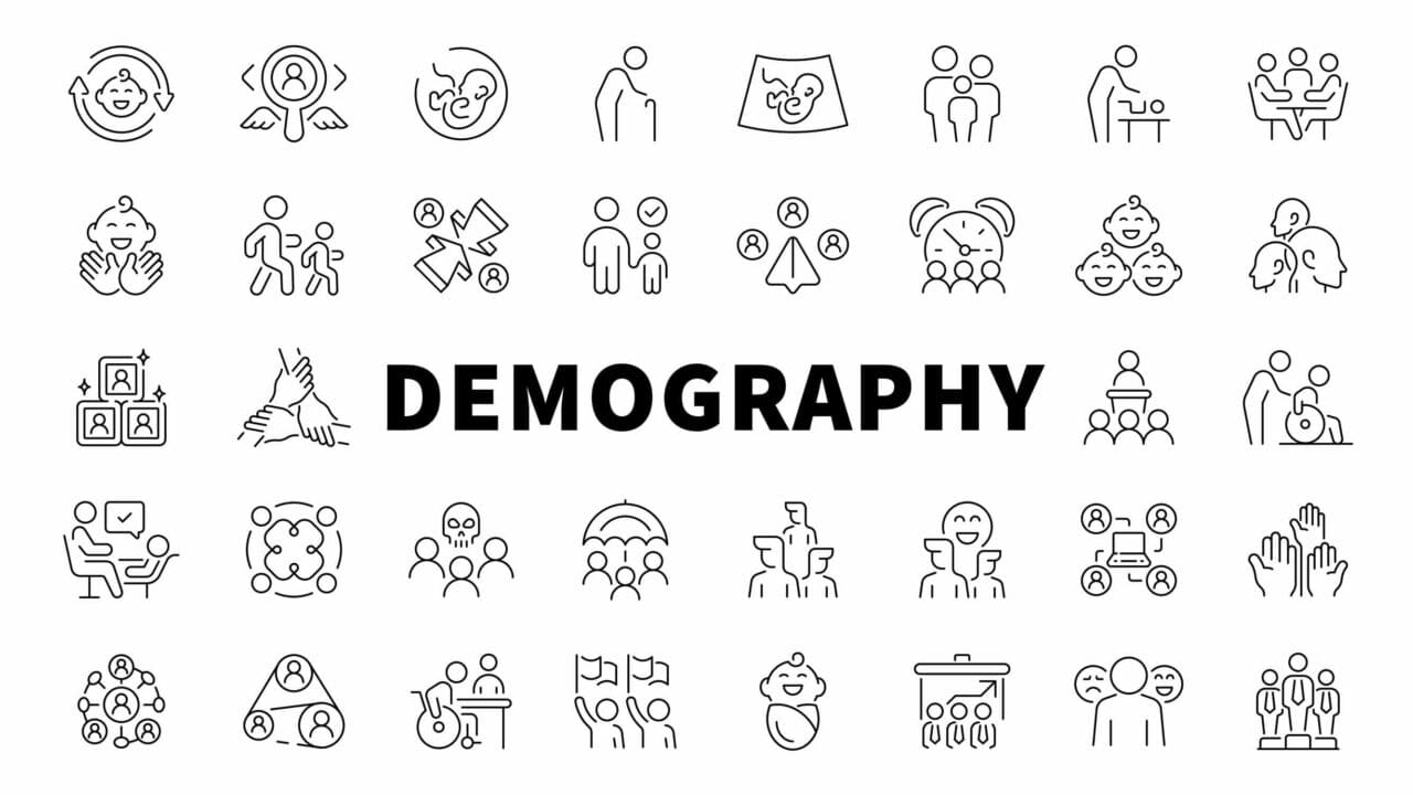 Demography Outline Icon Collection. Demography icons set