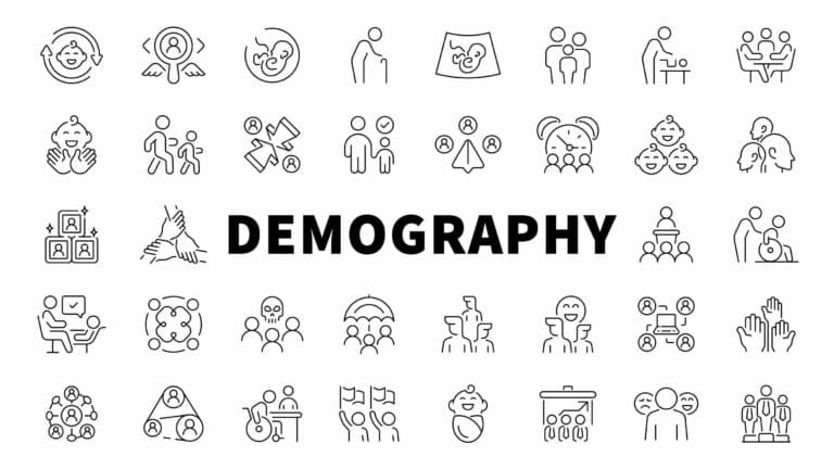 Demography Outline Icon Collection. Demography icons set